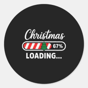 Christmas Loading 67% Funny 6 7 Meme Xmas Gen Alph Classic Round Sticker