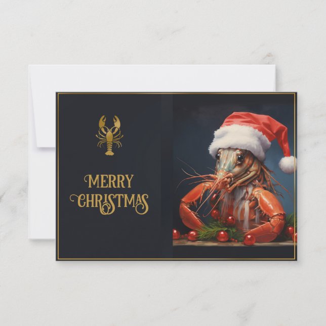 Christmas Lobster Thank You Card (Front)