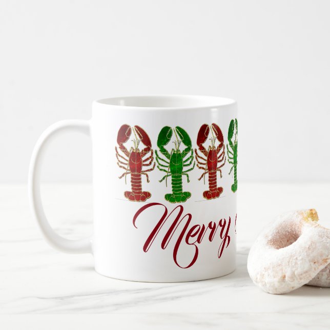Christmas Lobsters Coffee Mug (With Donut)