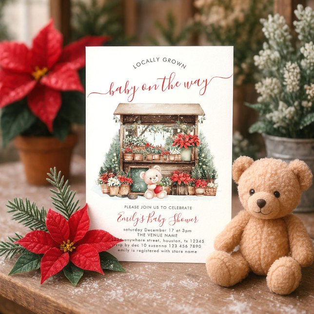 Christmas Locally Grown Market Baby Shower  Invitation (Creator Uploaded)
