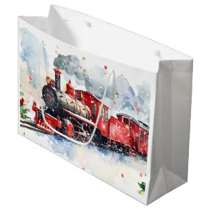 Christmas Locomotive Large Gift Bag
