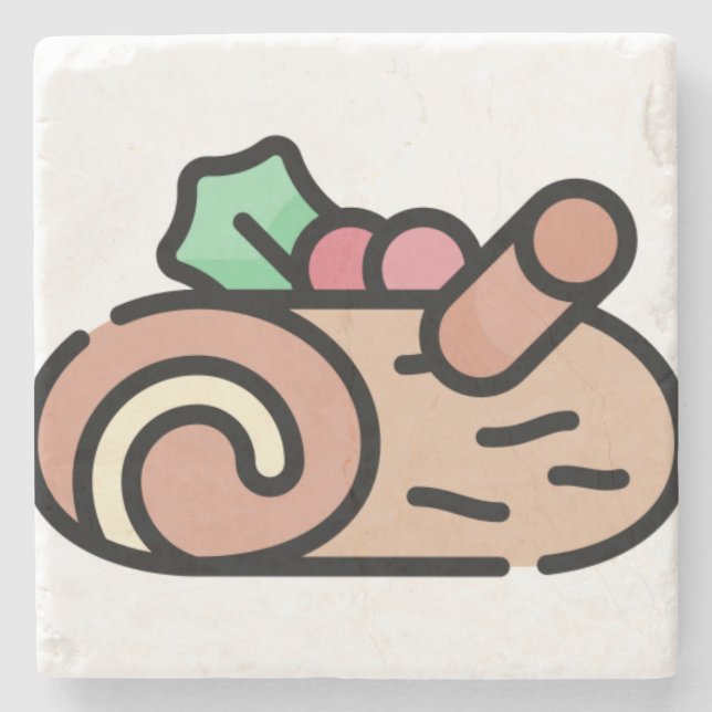 christmas log stone coaster (Front)