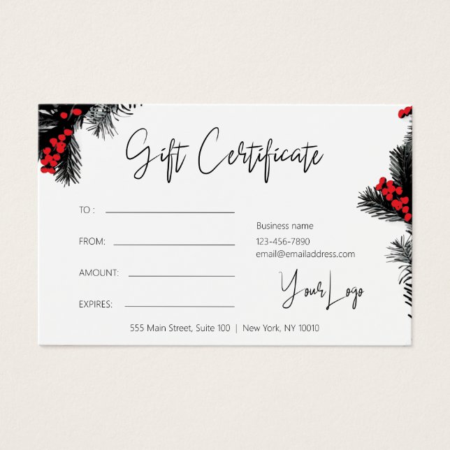 Christmas Logo Gift Voucher (Front)