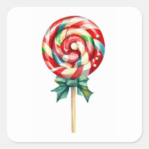 Christmas Lollipop Square Sticker