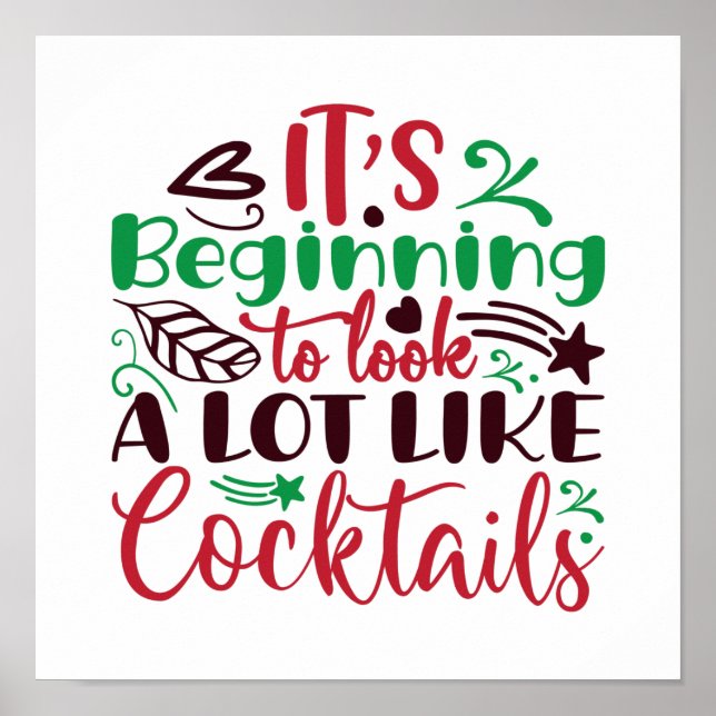 Christmas look like cocktails poster (Front)