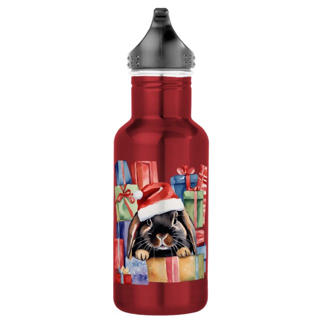 Christmas Lop Bunny Rabbit 532 Ml Water Bottle (Right)