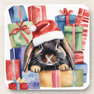 Christmas Lop Bunny Rabbit Coaster