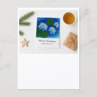 Christmas Lotus Postcard – Merry Christmas & Happy