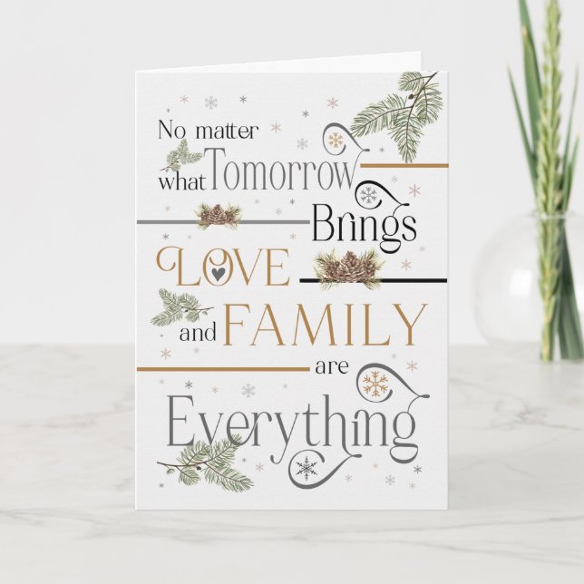 Christmas Love and Family Are Everything Pines Holiday Card (Front)