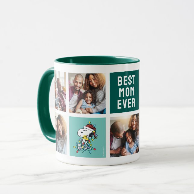 Christmas Love and Lights - Mum Photo Collage Mug (Front Left)