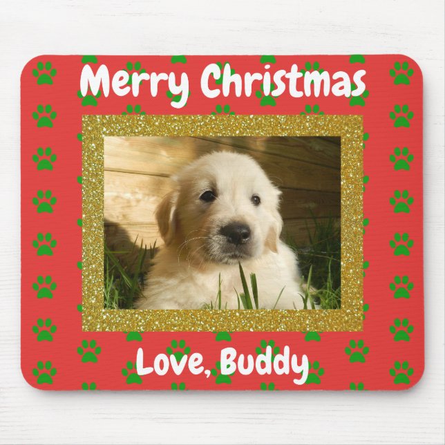 Christmas Love Cat Dog Dad Mum Custom Pet Photo Mouse Mat (Front)