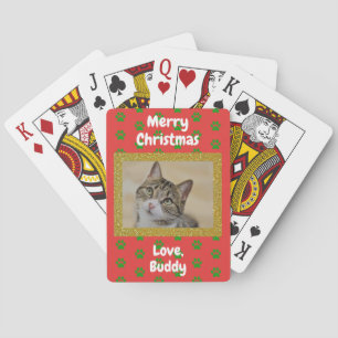 Christmas Love Cat Dog Dad Mum Pet Photo Playing Cards