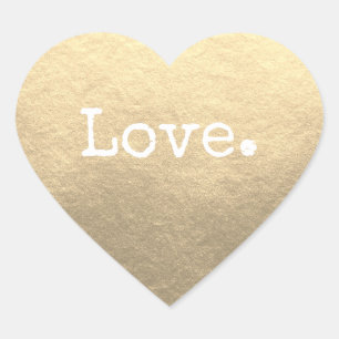 Christmas Love Champagne Gold Heart Sticker