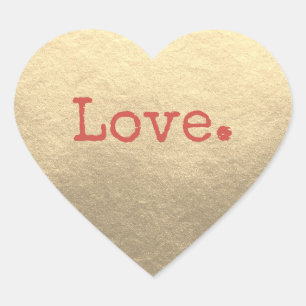 Christmas Love Champagne Gold Heart Sticker