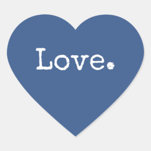 Christmas Love Classic Blue Heart Sticker