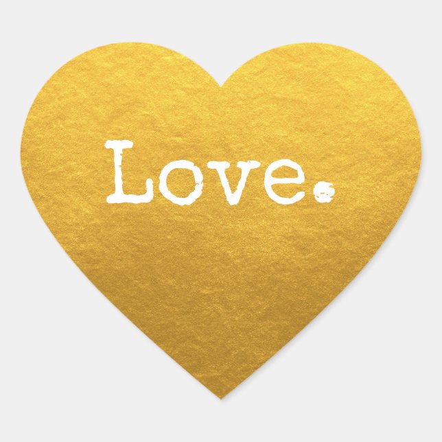 Christmas Love Classic Gold Heart Sticker (Front)