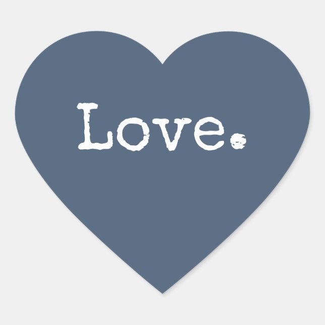 Christmas Love Dark Blue Heart Sticker (Front)