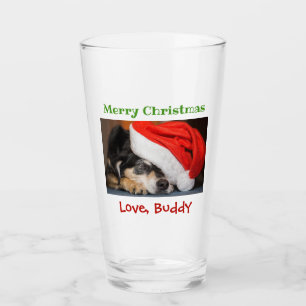 Christmas Love Dog Cat Dad Pet Photo Beer Pint Glass