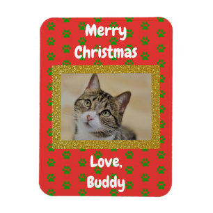 Christmas Love Dog Cat Mum Dad Custom Pet Photo Magnet