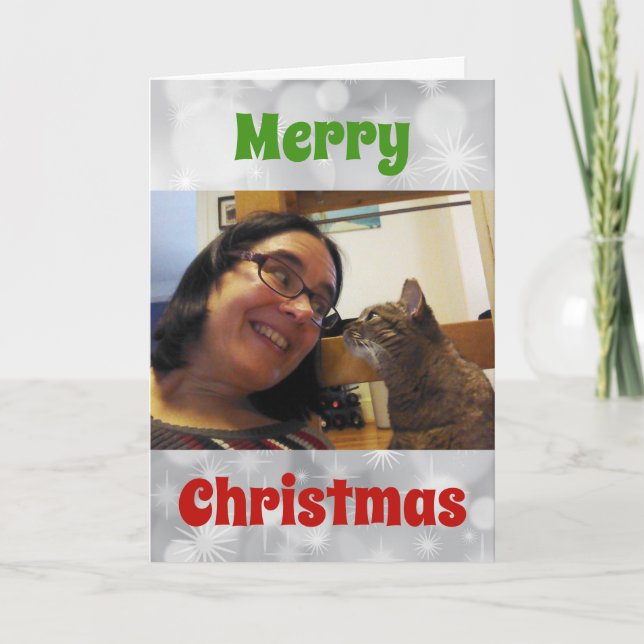 Christmas Love Dog Cat Pet Dad Mum Custom Photos Holiday Card (Front)