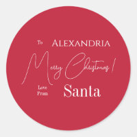 Christmas Love From Santa Red Personalised