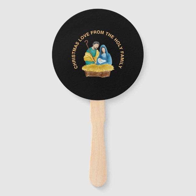 CHRISTMAS LOVE FROM THE HOLY FAMILY HAND FAN (Front)