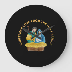 CHRISTMAS LOVE FROM THE HOLY FAMILY LARGE CLOCK