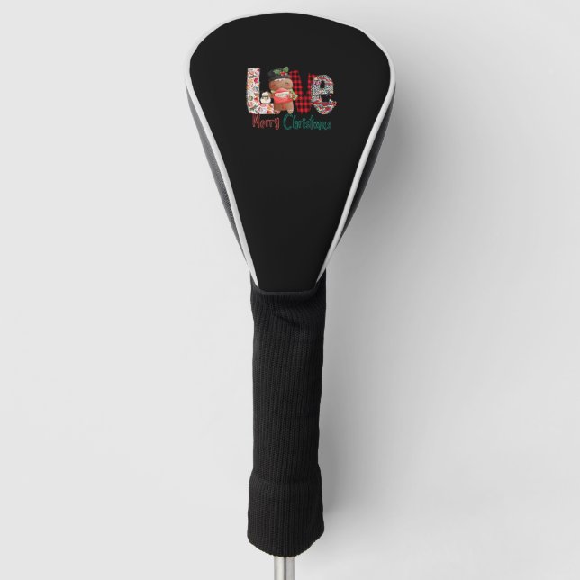 Christmas Love Gingerbread   Golf Head Cover (Front)