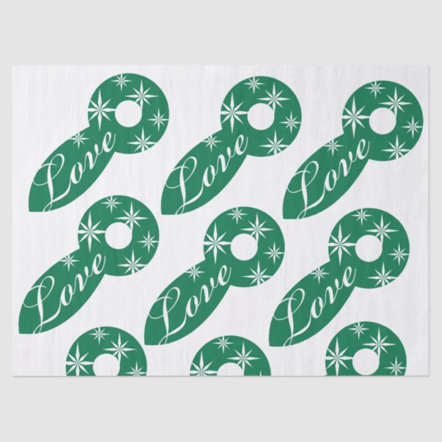 Christmas Love Green Tissue Paper  (Front)