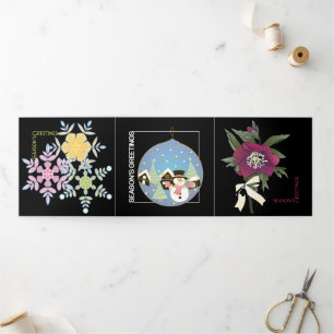 Christmas Love Laughter Light Tri-Fold Holiday Card