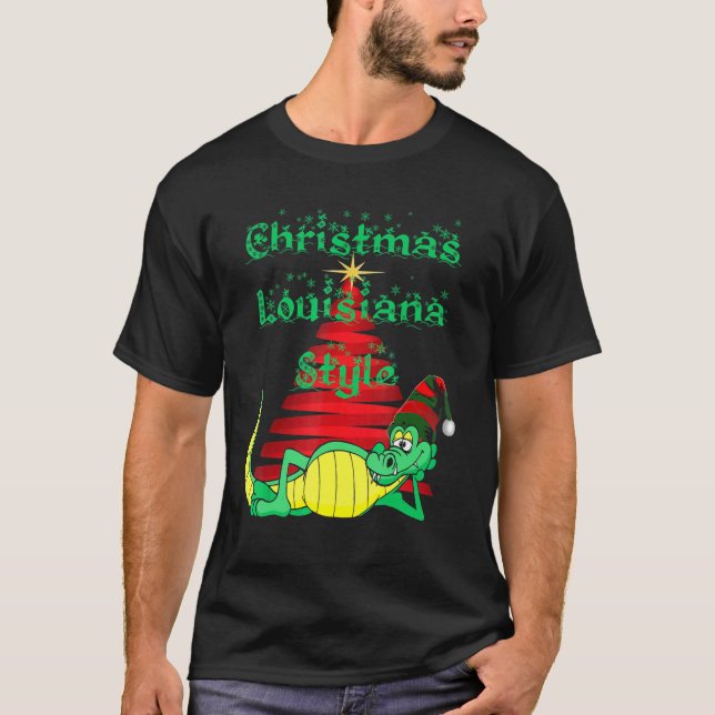 Christmas Love Louisiana Holiday Cheer T-Shirt (Front)
