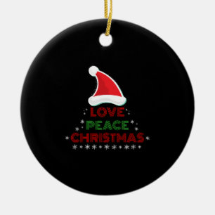 Christmas - Love, Peace, Christmas - Christmas Ceramic Tree Decoration