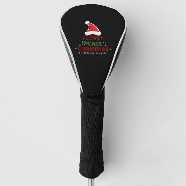 Christmas - Love, Peace, Christmas - Christmas Golf Head Cover (Front)