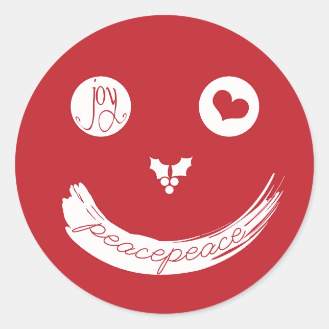 Christmas Love Peace Joy Holiday Sticker (Front)