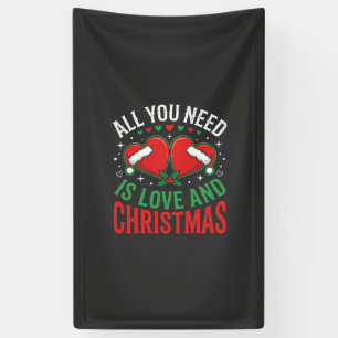 Christmas Love Santa Hat Typography Banner