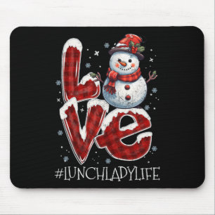 Christmas Love Snowman Lunch Lady Life Fun Xmas Co Mouse Mat