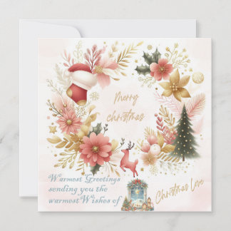 Christmas Love & Warmest Greetings Holiday Card