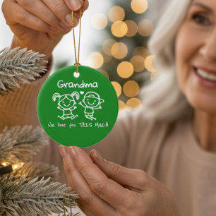 Christmas Love You Grandma Fun Graphic Gift Ceramic Tree Decoration