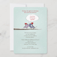 Christmas Lovebirds Holiday Card/New Address