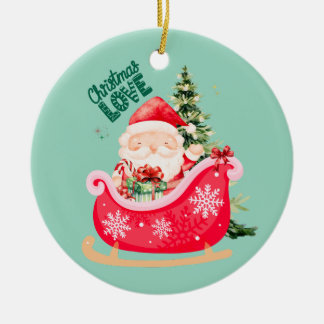 Christmas Lover | Santa Sleigh Holiday Magic Ceramic Tree Decoration