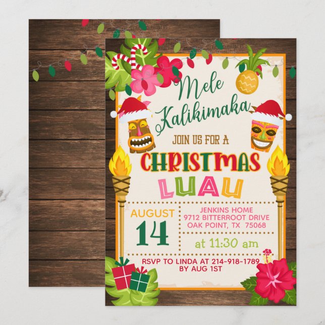 Christmas Luau Invitation (Front/Back)