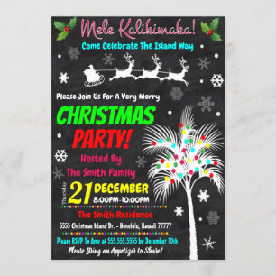 Christmas Luau Party Invitation