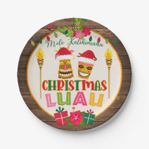 Christmas Luau Party Paper Plate - W