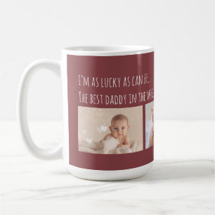 Christmas Lucky Me Best Daddy Photos Customised Coffee Mug