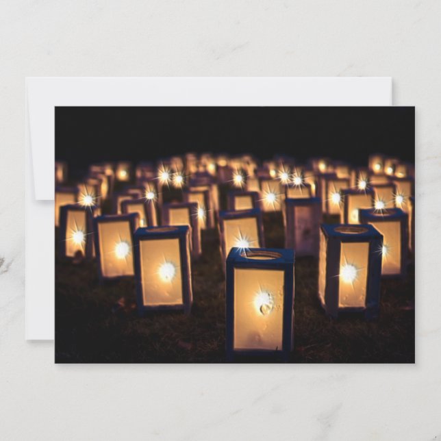 Christmas Luminaries at Night Holiday Card (Front)