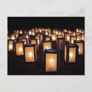 Christmas Luminaries at Night Holiday Postcard