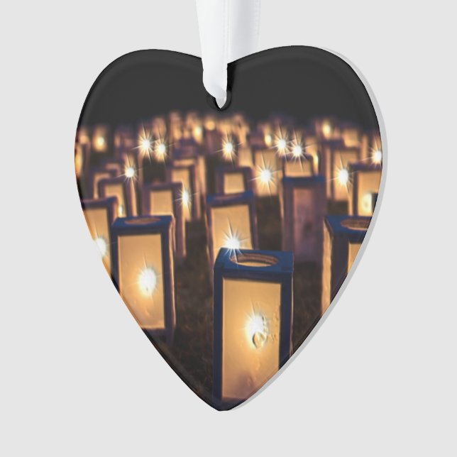 Christmas Luminaries at Night Ornament (Front)