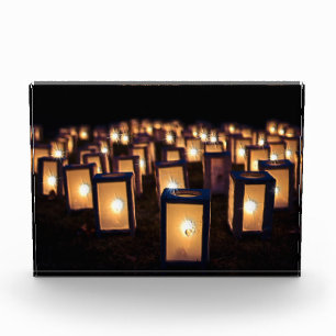 Christmas Luminaries at Night Photo Block
