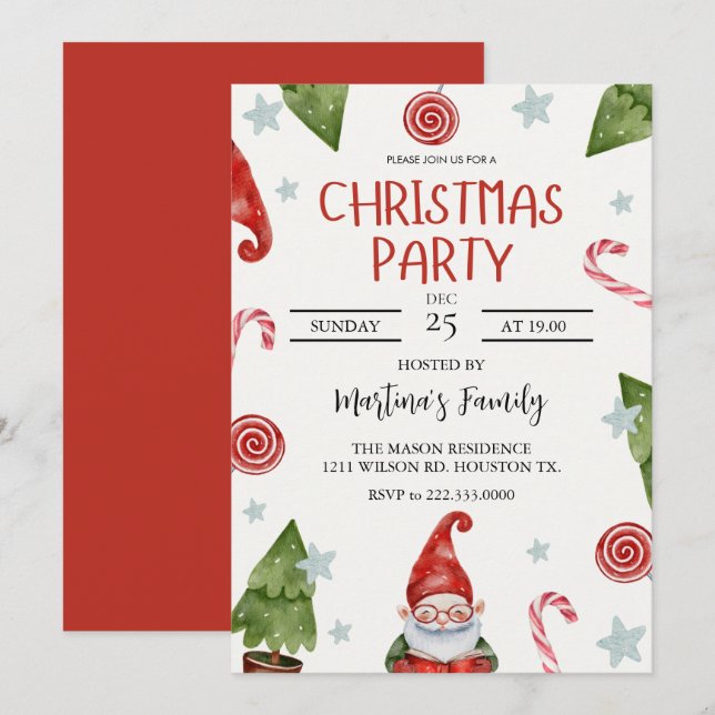 Christmas Lunch Invitations (Front/Back)