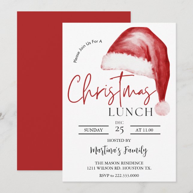 Christmas Lunch Invitations (Front/Back)